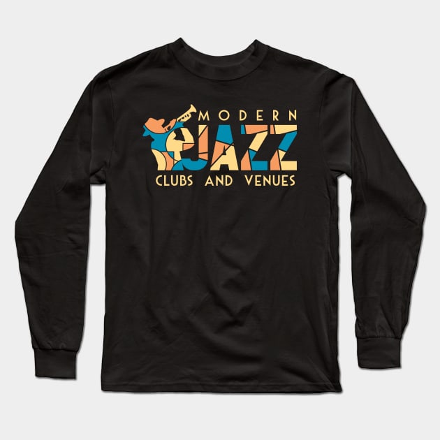 Modern Jazz Club Design Long Sleeve T-Shirt by jazzworldquest